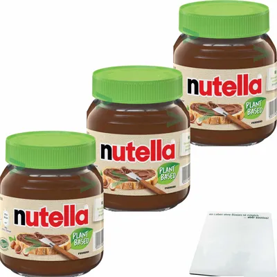 Produktbild von nutella plant based vegan 3er Pack (3x350g Glas) + usy Block