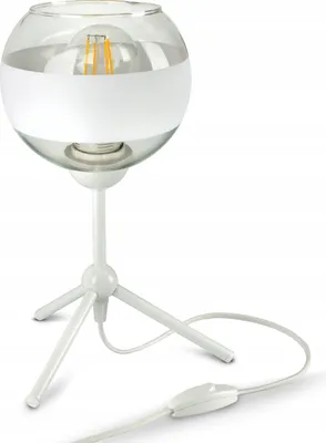 Obrázek produktu pro LUXOLAR Led stolní lampa s vypínačem - Bílá skleněná stolní lampa E27, 60W - noční lampa do ložnice