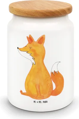 Produktbild von Mr. & Mrs. Panda leckerlidose Einhorn Wunsch - Weiß - Geschenk, Vorratsbehälter, Vorratsdose, Dose, Teedose, Keksdose, Einhörner, Fuchs, Füchse, Unicorns, Fuchshörnchen
