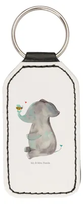 Produktbild von Mr. & Mrs. Panda schlüssel anhänger Elefant Biene - Weiß - Geschenk, Heiratsantrag, Liebe, Schlüsselanhänger Mit Spruch, Hochzeitsgeschenk, Liebesspruch, Taschenanhänger