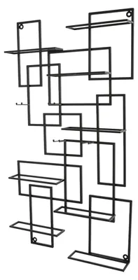 Immagine prodotto di Portabottiglie da parete, design geometrico, nero