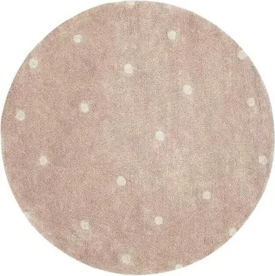 Image de 140x140 cm Pièce tapis Dot Rose circle