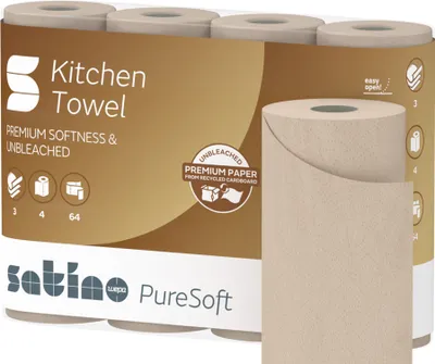 Produktbild von satino by wepa Küchenrolle PureSoft 3-lagig braun