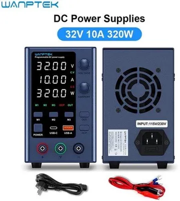 Image de Alimentation de laboratoire – alimentation à courant continu réglable – 30 V, 10 A – avec ports de charge rapide USB