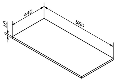Obrázok produktu pre Doska Sapho DTDL 580 x 18 x 440 mm, dub Alabama