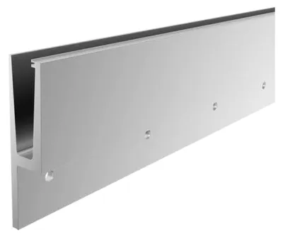 Produktbild von Aluminium Glasgeländer mit Bodenprofil Y Natural roh vorgesetzt
