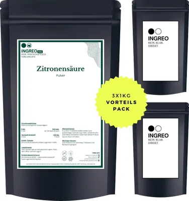 Produktbild von Zitronensäure Anhydrat  Pulver (40-100 Mesh) – 3kg (3X1kg)