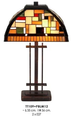 Produktbild von Casa Padrino Tiffany Hockerleuchte 35 x 35 x H. 56 cm - Tiffany Tischleuchte - Tiffany Schreibtischleuchte