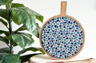 Zdjęcie produktu dla Zestaw do mozaiki - okrągła taca do serwowania - Blue Mix