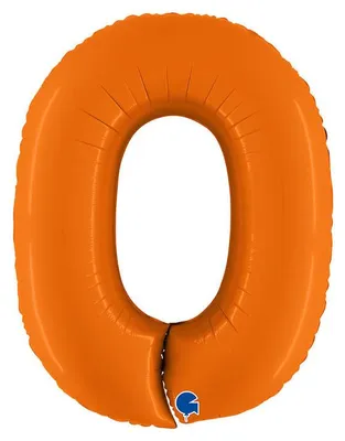 Produktbild von Folienballon Zahl 0, Matt Orange, 102cm Grabo