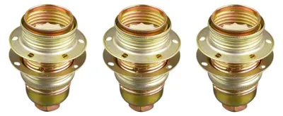 Produktbild von Lampenschirmfassung E14 Messing mit 2 Ringen 60W ohne Leuchtmittel 3 Stück