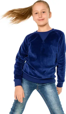 Productafbeelding van Meisjesfleece trui - marineblauw - maat 164