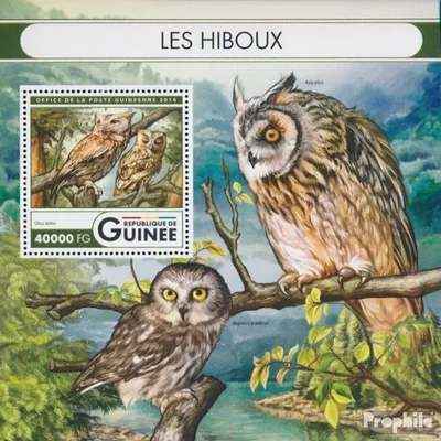 Produktbild von Briefmarken Guinea 2016 Mi Block 2683 (kompl. Ausgabe) postfrisch Eulen