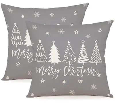 Productafbeelding van Kussensloop, 40x40 cm, kerstthema, set van 2, linnenmix, voor decoratie