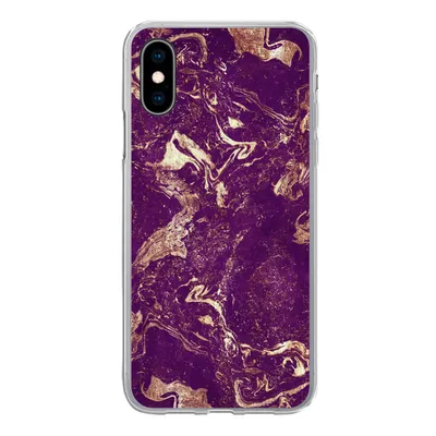Produktbild von MuchoWow® Handyhülle Schutzhülle Hülle für iPhone X Naturstein - Kalkstein - Gold Silikon Softcase Handy Hülle - Handyhülle
