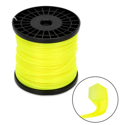 Immagine prodotto di SWANEW Trimmer line Diametro del filo 100M Linea di falciatura per decespugliatore Tagliaerba Bobina di nylon Trimmer Giallo esagonale 3mm