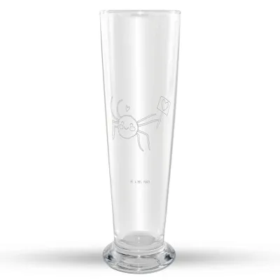 Produktbild von Mr. & Mrs. Panda Bierglas Spinne Agathe Motivation - Transparent - Geschenk, Weißbierglas, Weizenbier Glas, Bier, Weizen, Liebe, Mr Mrs Weizenglas, Glück, Vertrauen