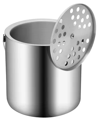Produktbild von Eiseimer Set - Doppelt isolierter Eiskübel - 304 Edelstahl - 1,3 l Volumen - Mit Eiszange und Sieb - Tragbar für Bar und Party - Silber
