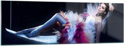 Produktbild von Bilder auf glas - Frau Geheimnis Kleid elegant - 160x50cm - Glasbilder - Wandbilder - Kunstdruck - zum Aufhängen bereit - Wanddekoration aus Glas - Glas Bilder - Wandbild auf Glas - GAB160x50-2584