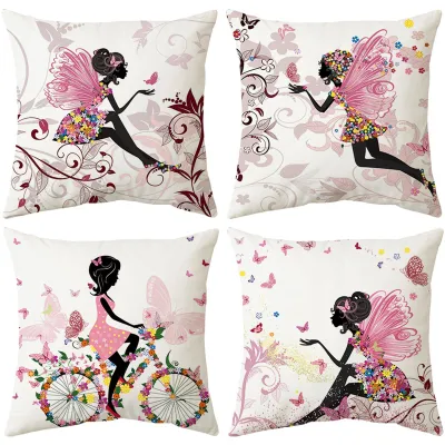 Kissenbezug 45x45 cm, 4er-Set, Samt, Zierkissen, Schmetterling