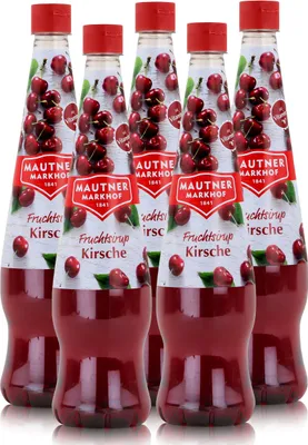 Produktbild von Mautner Getränkesirup Kirsche 0,7L - Softdrink, Cocktails (5er Pack)