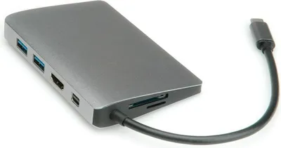 Produktbild von Roline USB-C 3.2 Gen 2 Port Replicator | Kabelgebundene Docking Station Grau