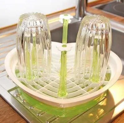 Produktbild von Abtropfgestell Abtropfständer Babyflasche Abtropfgitter Herzform 7Stifte Ständer, grün