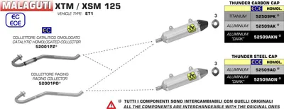 Image de ARROW Collecteur inox, avec catalyseur, pour UM DSR125EX / Aprilia RX/SX 125 / Malaguti XSM/XTM 125