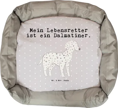 Produktbild von Mr. & Mrs. Panda Hundekissen Dalmatiner Lebensretter - Grau Pastell - Geschenk, Muttertag, Hund, Valentinstag, Vatertag, Dalmatinac, Ostern, Welpen