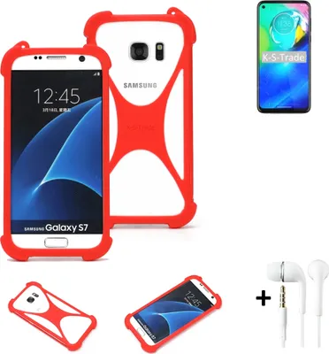 Produktbild von Handy-hülle + Kopfhörer kompatibel mit Motorola Moto G Power Schutz-hülle Bumper Silikon Schutz Hülle Cover Case Silikoncase Silikonbumper TPU