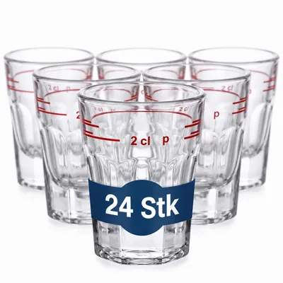 Immagine prodotto di Van Well bicchieri da shot tumbler LAHNSTEIN 2 cl calibrati set di 24