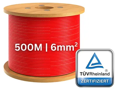 Produktbild von 500m Solarkabel Verlängerungskabel für PV-Anlagen 6mm2 Rot