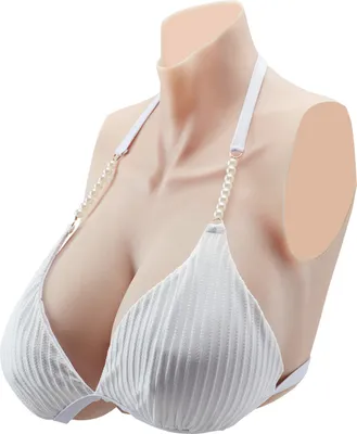 Obrázek produktu pro VEVOR High Neck Silicone Artificial Breast Implant H Cup, naplněný silikonem, pro crossdresser transgender amatérské cosplay drag queen slonová kost