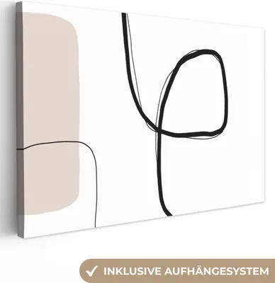 Produktbild von MuchoWow® - Leinwandbilder - Abstrakt - Pastell - Minimalismus, Wandbild, Wanddeko Bilder Wohnzimmer, 120x80 cm