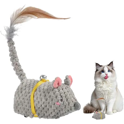 Produktbild von Katzenspielzeuge, Elektrische Maus Spielzeug, Katze neckt Spielzeug, Wiederaufladbares Katzenspielzeug, Interaktives Katzenspielzeug mit Federschwanz