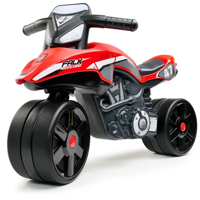 Immagine prodotto di FALK Racing Team - Motocicletta a pedali rossa con ruote larghe, da 2 a 5 anni