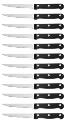 Steakmesserset 12-tlg., Edelstahl, Kartelrand, 10 cm