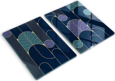 Produktbild von Glasschneideplatte - Herdabdeckplatte - 2x40x52 cm -Schneidebrett - Spritzschutz - Abstraktes Motiv