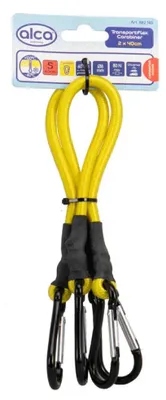 Produktbild von alca® Gepäckspanner mit Karabiner 2 Stk. 40cm gelb Spanngurte Expander mit Haken verstellbar & dehnbar - für Auto, Fahrrad, Motorrad, Möbel & Transport