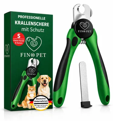 Produktbild von Krallenschere für Hunde & Katzen - Mit Schutz & Abstandhalter - Krallenzange für Kleine Krallen - Krallenfeile im Griff - Hundekrallen Schneider