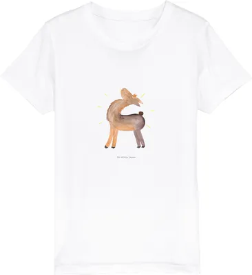 Produktbild von Mr. & Mrs. Panda Organic Kinder T-Shirt Lama Stolz 12-14 Jahre (152/164) - Weiß - Geschenk, Family, Familie, Lamas, Teenager, Baumwoll, Kindershirt, Freundin, Baumwolle