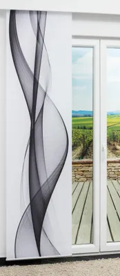 Produktbild von Lysel Schiebegardine Wavy in Grau, in der Größe (BxH) 60cm x 245cm