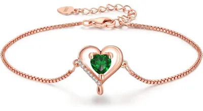Produktbild von Herz Armband Damen Rosegold Sterling Silber 925 Verstellbar Geschenk