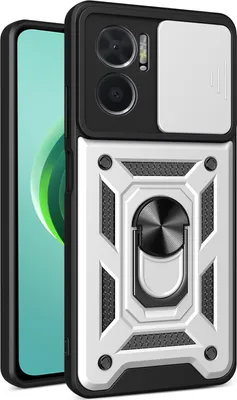 Produktbild von Redmi 10 5G Hülle mit Ring Ständer Halter Dia Kameraschutz TPU PC Schutzhülle für Xiaomi Redmi 10 5G Silber
