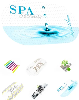Produktbild von Motiv Badewanneneinlage 38x69 Badmatte Duschvorleger Matte Badezimmer Dusche, Motiv:SPA