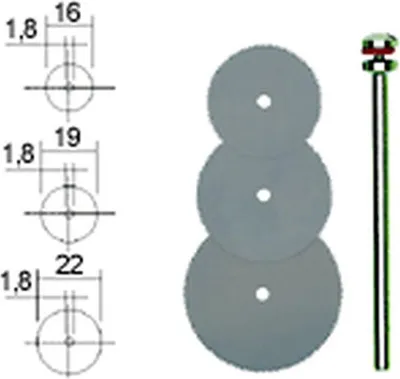 Produktbild von Proxxon 28830 Trennsägeblätter 3 Stück 16,19,22+Träger, hellgrau