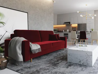 Produktbild von Sofa 3-Sitzer BELLA mit Schlaffunktion Rot