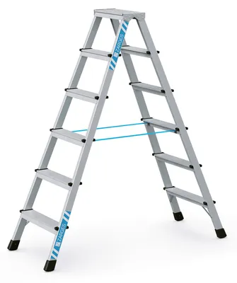 Produktbild von Zarges genietete Stehleiter eloxiert XLstep B 2x6 Stufen