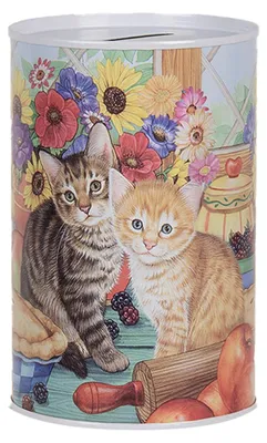 Produktbild von Clayre & Eef Spardosen Ø 8x13 cm Blau Metall Katze