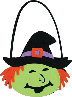Obrázok produktu pre Vlňené čarodejnice (13 x 16 cm) – Vhodné ako darček alebo dekorácia na Halloween – Oranžová farba